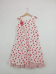 Vorschaubild 2 von Mädchen Kleid Gr. 140 Weiß Rot gepunktet Charmant