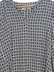 Vorschaubild 4 von Damen Bluse Langarm Grafisch Weiß Viskose Gr. 40 L