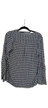 Vorschaubild 2 von Damen Bluse Langarm Grafisch Weiß Viskose Gr. 40 L