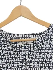 Vorschaubild 3 von Damen Bluse Langarm Grafisch Weiß Viskose Gr. 40 L