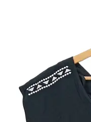 Vorschaubild 3 von Damen Jumpsuit Kurz Schwarz Gr. XS 34 Ethno Stickerei