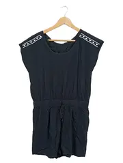 Vorschaubild 1 von Damen Jumpsuit Kurz Schwarz Gr. XS 34 Ethno Stickerei
