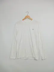 Vorschaubild 2 von Herren Langarmshirt Basic Logo Weiß Gr. 48 M Baumwolle