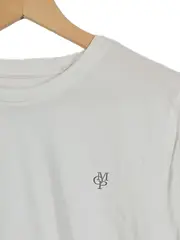 Vorschaubild 3 von Herren Langarmshirt Basic Logo Weiß Gr. 48 M Baumwolle