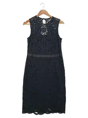 Vorschaubild 1 von Etuikleid Damen Gr. 38 Schwarz Elegant Spitze Business