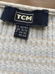 Vorschaubild 2 von TCM Damen Gestreiftes T-Shirt Kurzarm Rippstrick Baumwolle Mehrfarbig Gr. 42 XL