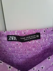 Vorschaubild 4 von Damen Bluse Langarm Blumenmuster Lila Gr. 34/XS Rüschen