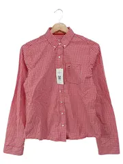 Vorschaubild 1 von Damen Bluse Langarm Kariert Rot Baumwolle Gr. 38/M