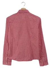 Vorschaubild 2 von Damen Bluse Langarm Kariert Rot Baumwolle Gr. 38/M