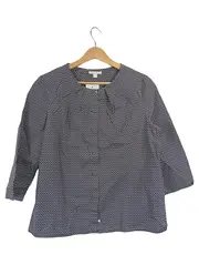 Vorschaubild 1 von Damen Blazer Baumwolle Gr. 38 M Blau Geometrisch 3/4 Business