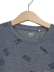 Vorschaubild 2 von T-Shirt Jungen Gr. 146/152 Grau Skateboard Muster Brusttasche