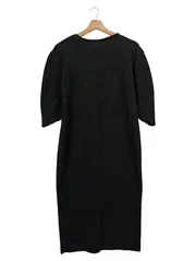 Vorschaubild 2 von Damen Blusenkleid Gr. 36/S Schwarz Strukturmuster Midi Elegant