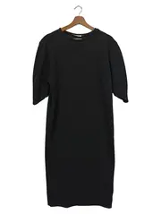 Vorschaubild 1 von Damen Blusenkleid Gr. 36/S Schwarz Strukturmuster Midi Elegant