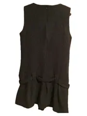 Vorschaubild 2 von Basic Wollkleid Damen Gr. L Grau Meliert Ärmellos Business