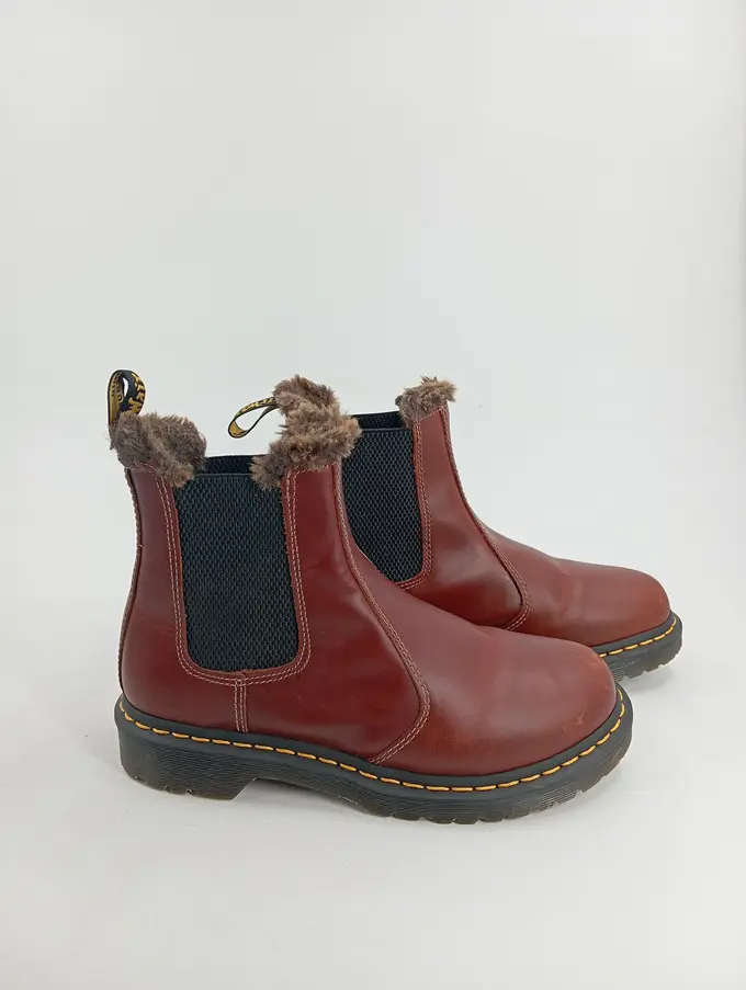 MARTENS Chelsea Boots Damen Stiefelette Braun 39 Fell