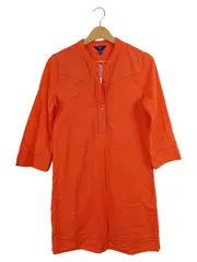 Vorschaubild 1 von Damen Sommerkleid Broderie Anglaise Tunika Orange Gr. 34/XS