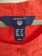 Vorschaubild 3 von Damen Sommerkleid Broderie Anglaise Tunika Orange Gr. 34/XS