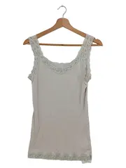 Vorschaubild 1 von Damen Top Rippstrick Spitze Grau Einheitsgröße Feminin