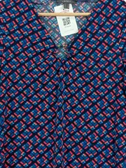 Vorschaubild 2 von Damen Langarmshirt V-Ausschnitt Muster Gr. 36/S Mehrfarbig Modern