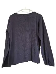 Vorschaubild 3 von Pullover Damen Gr. 40 L Blau Casual Rippstrick