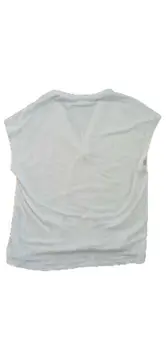 Vorschaubild 3 von Damen T-Shirt Bluse Weiß Gr. XS V-Ausschnitt Viskose Casual
