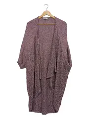 Vorschaubild 1 von Strickjacke Damen Gr. 58/60 Lila Meliert Viskose Cardigan