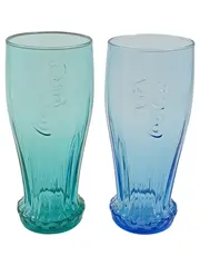 Vorschaubild 1 von Trinkglas Set 2 Stück Retro Gläser Türkis Blau 300ml