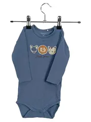 Vorschaubild 1 von Baby Body Langarm Gr. 68 Tiere Freunde Blau Baumwolle