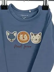 Vorschaubild 2 von Baby Body Langarm Gr. 68 Tiere Freunde Blau Baumwolle