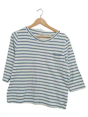 Vorschaubild 1 von Damen Pullover Ringelshirt Gestreift Weiß Gr. 38 M