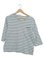Vorschaubild 2 von Damen Pullover Ringelshirt Gestreift Weiß Gr. 38 M