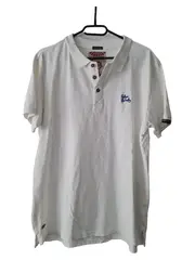 Vorschaubild 1 von Herren Poloshirt Gr. L Weiß Baumwolle Kurzarm