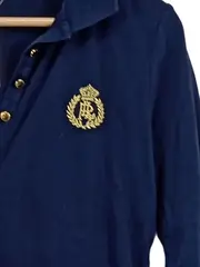 Vorschaubild 2 von Damen Langarm Poloshirt Blau Gr. 38/M Wappen Logo