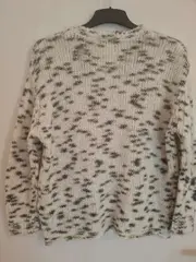 Vorschaubild 2 von Damen Strickpullover Gr. S meliert beige grau Wolle Polyester