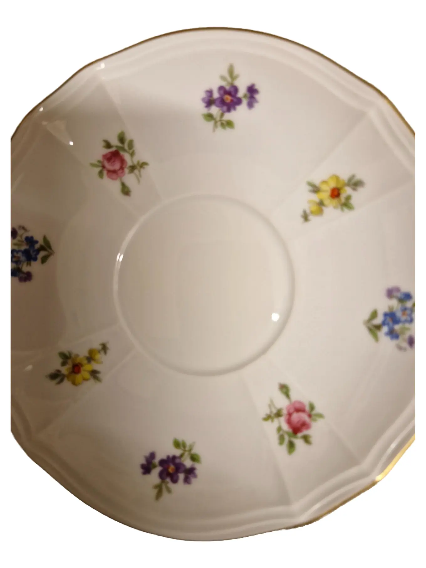 FÜRSTENBERG Unterteller 8604 Porzellan Blumenmuster Weiß Klassisch