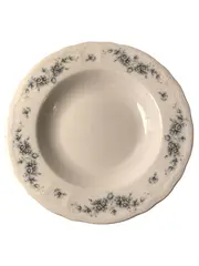 Vorschaubild 1 von Suppenteller Porzellan Blumenmuster Weiß 23 cm