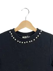 Vorschaubild 2 von Trafaluc Damen Crop T-Shirt Schwarz Perlenbesatz Gr. S