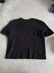 Vorschaubild 4 von Trafaluc Damen Crop T-Shirt Schwarz Perlenbesatz Gr. S