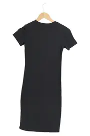 Vorschaubild 2 von Damen Freizeitkleid Schwarz Rippstrick Gr. 38/M Casual Midi