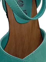 Vorschaubild 4 von Damen Keilabsatz Sandalen Wedges Türkis Gr. 40 Leder