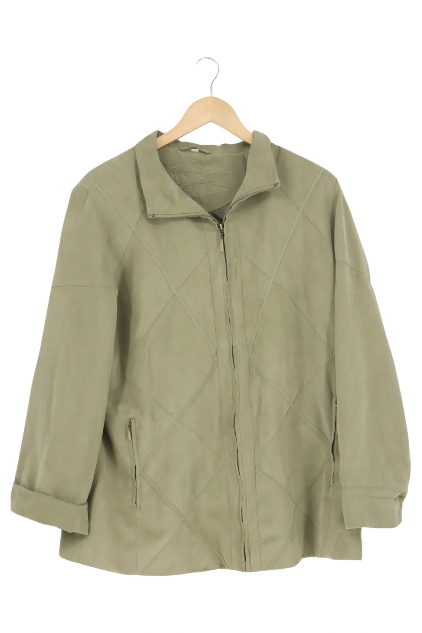 BARISAL Damen Outdoorjacke Gr. 46 Grün Nylon Casual Gesteppt Reißverschluss