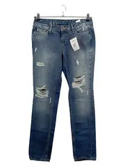 Vorschaubild 1 von Damen Jeans Straight Leg W30/38/M Blau Distressed Casual