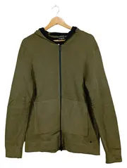 Vorschaubild 1 von Sweatjacke Herren Kapuze Oliv Gr. M Baumwolle Zip Hoodie