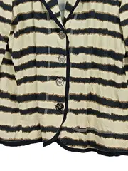 Vorschaubild 4 von Damen Blazer Gr. 44 Beige Gestreift Viskose Casual