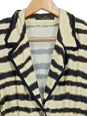 Vorschaubild 5 von Damen Blazer Gr. 44 Beige Gestreift Viskose Casual