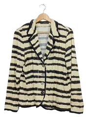 Vorschaubild 2 von Damen Blazer Gr. 44 Beige Gestreift Viskose Casual