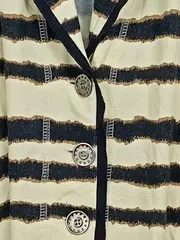 Vorschaubild 3 von Damen Blazer Gr. 44 Beige Gestreift Viskose Casual