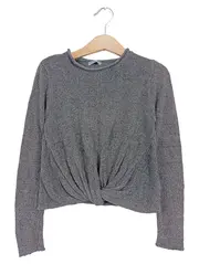 Vorschaubild 1 von Kinder Langarmshirt Gr. 110 Grau Modern Glitzer Raffungen