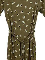 Vorschaubild 2 von Damen Sommerkleid Gr. 36 Braun Casual Blumenmuster Viskose