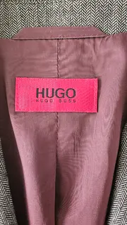 Vorschaubild 4 von HUGO Damen Blazer Gr. 38 Grau Fischgrät Business Schurwolle Büro Jacke